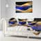 Designart - 3D Gold Blue Wave Design - Abstract Canvas art print
